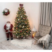 ZESTAW BOMBKI ŚWIĄTECZNE 24 SZT 7CM CZERWONE MIX ELEGANCKIE NA CHOINKĘ PRO