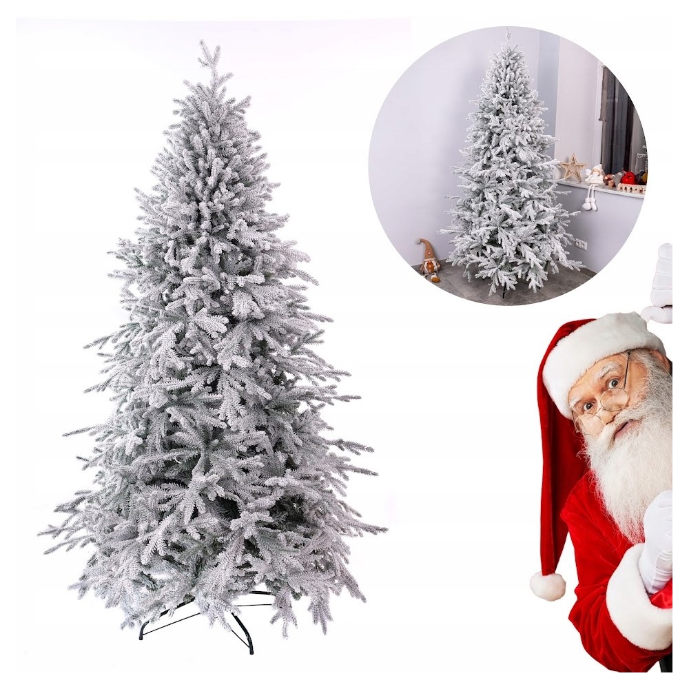 CHOINKA SZTUCZNA OŚNIEŻONA PE 220 CM GĘSTA REALISTYCZNA JAK ŻYWA 2,20M PRO