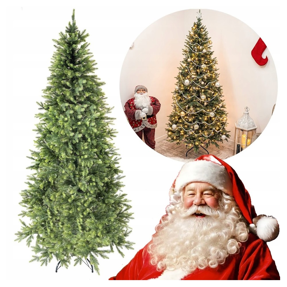 CHOINKA SZTUCZNA 220CM ŚWIERK PE 2,2M JAK ŻYWA NATURALNA GĘSTA SILIKONOWA