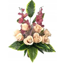 BUKIET DO WAZONU NA GRÓB CMENTARZ DEKORACJA NAGROBNA KWIATY SZTUCZNE STROIK