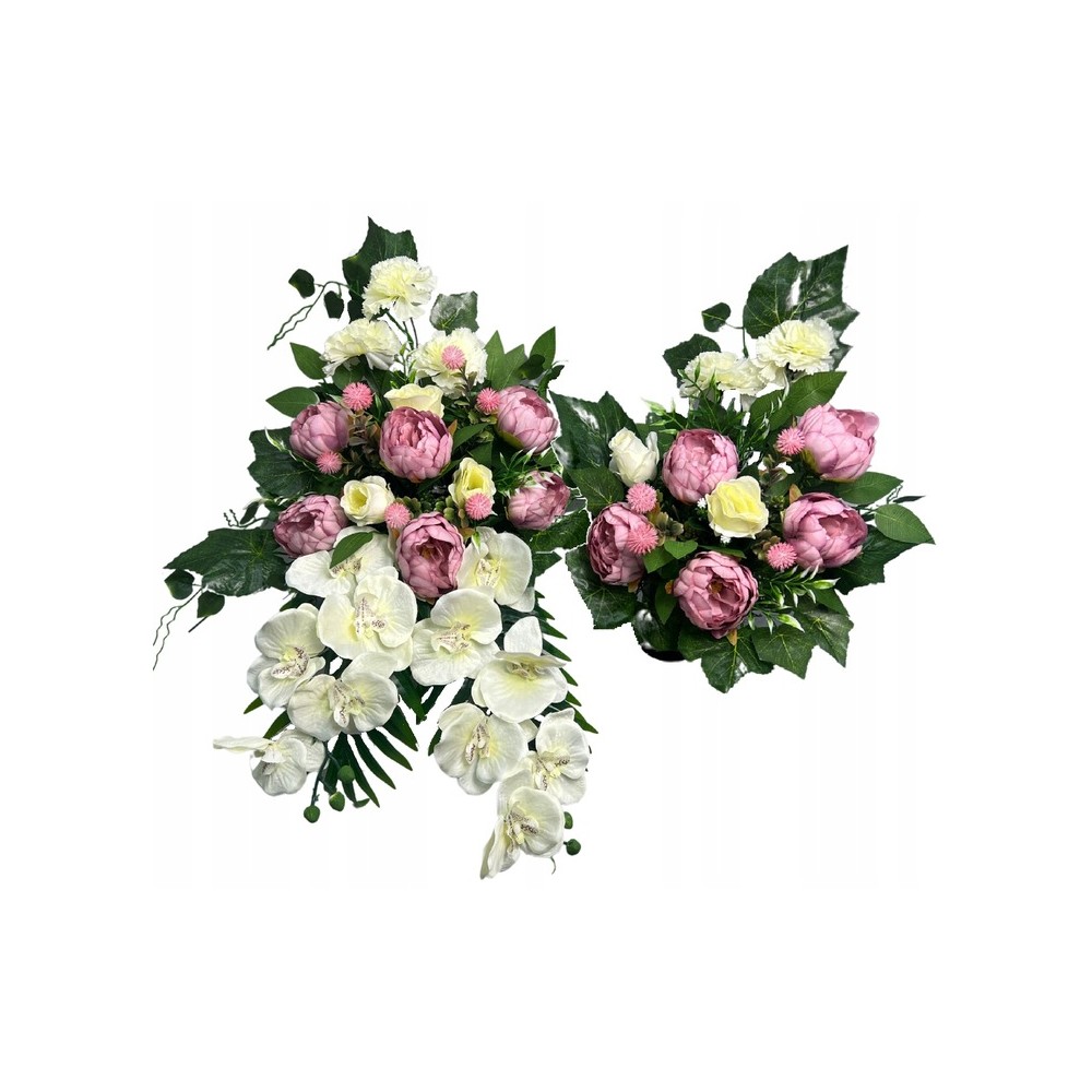 KOMPOZYCJA NAGROBNA 2W1 STROIK + BUKIET DO WAZONU DEKORACJA NA GRÓB PREMIUM