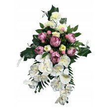 KOMPOZYCJA NAGROBNA 2W1 STROIK + BUKIET DO WAZONU DEKORACJA NA GRÓB PREMIUM