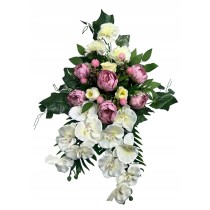 KOMPOZYCJA NAGROBNA 2W1 STROIK + BUKIET DO WAZONU DEKORACJA NA GRÓB PREMIUM