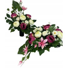 STROIK NA GRÓB 2W1 KOMPOZYCJA KWIATOWA BUKIET DO WAZONU ZESTAW PIĘKNY 2025