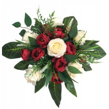 KOMPOZYCJA 2W1 - STROIK + BUKIET DO WAZONU ZESTAW NA GRÓB POMNIK CMENTARZ