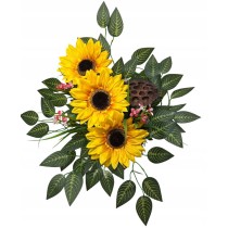 KOMPOZYCJA STROIK NA GRÓB CMENTARZ POMNIK ZESTAW 2W1 SŁONECZNIKI WAZON