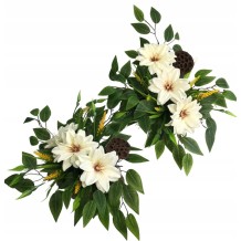 Kompozycja na Grób Stroik do Wazonu 2w1 Kwiaty Sztuczne Całoroczne Cmentarz